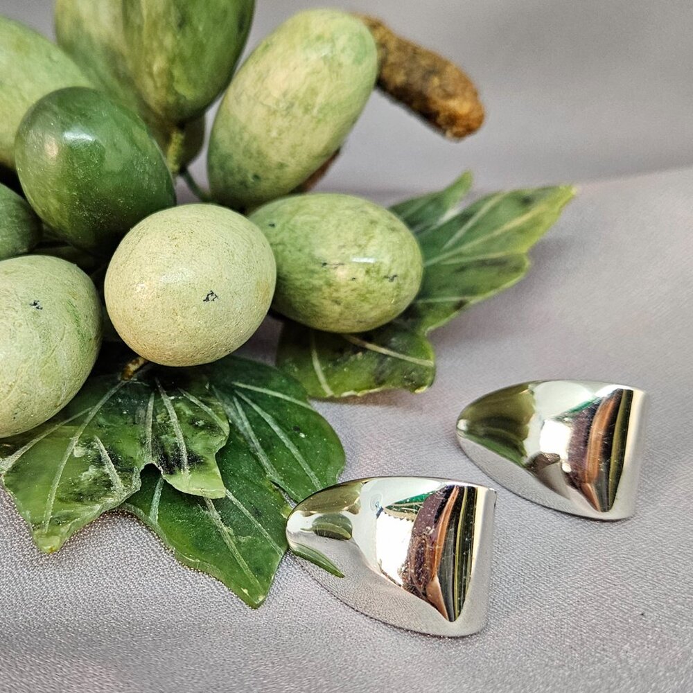 Silver Tone, Loop Post Earrings, Vintage (90s) by Sarah Coventry - 1"